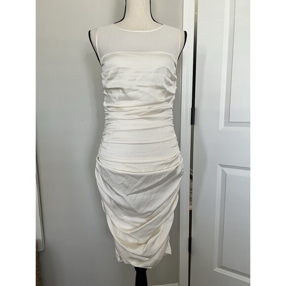 NWT Catherine Malandrino Ruched Tank Dress Ivory Size Small Retail $345 - Picture 1 of 9